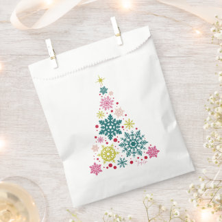 Sacolinha Xmas Party Favor Bags | Multi-Colored Snow Tree