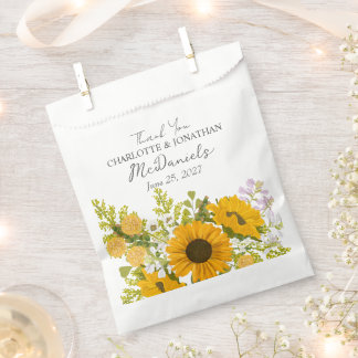 Sacolinha Yellow Modern Sunflowers Bouquet Wedding 