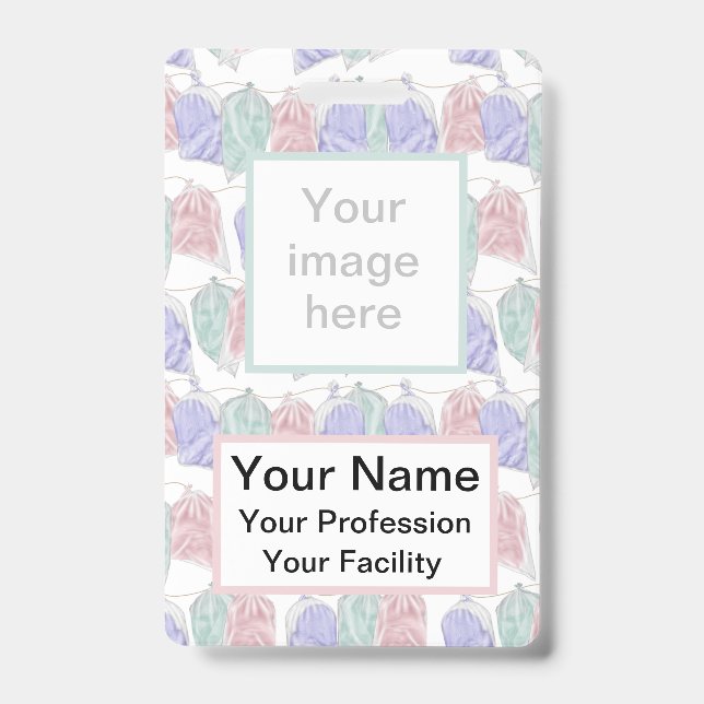 Sacos de Algodão Doce em Cordão Crachá (Frente)