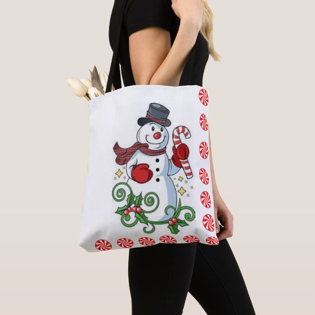 Sacos de Tote das Mulheres de Natal, Snowman (Close Up)