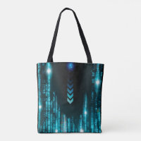 Sacos de Tote de Espaço Azul Digital Galáxia Starr