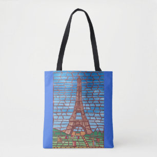 Sacos de Tote de Torre Eiffel de Pintura Mosaica