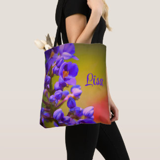 Sacos de Tote Personalizados - Flor Roxo