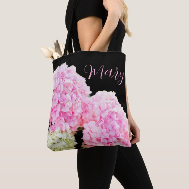 Sacos de Tote Personalizados - Hydrangea Rosa (Close Up)