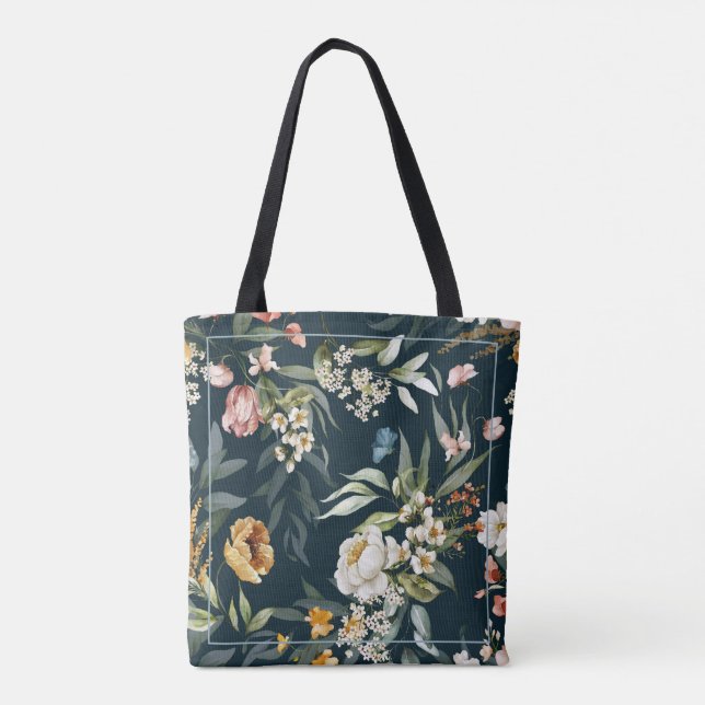 Sacos de Tote Personalizados - Padrão Floral (Verso)