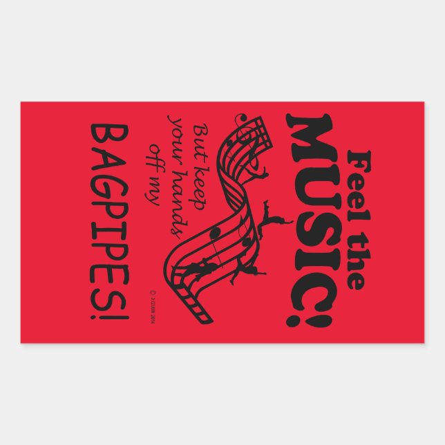 Sacos Sentem O Adesivo Retangular De Música (Frente)