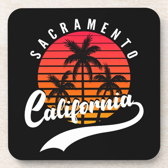 Sacramento Retro Sunset Porta copos (Frente)