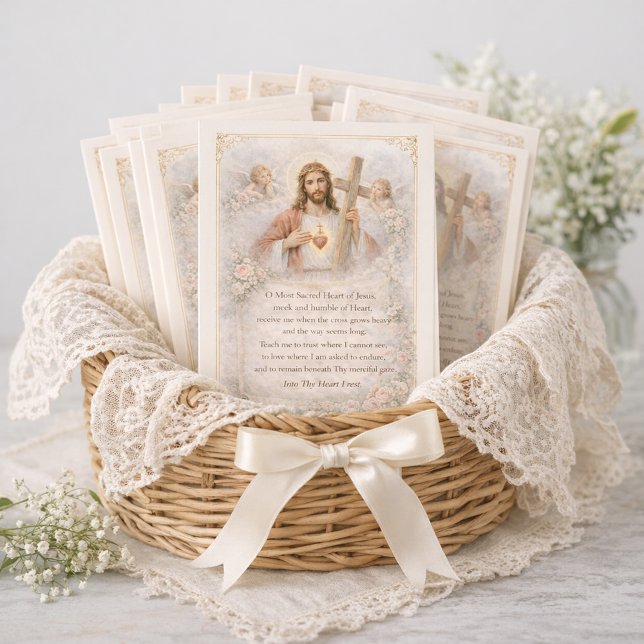 Sacred Heart of Jesus Cross Prayer Floral Design (Criador carregado)