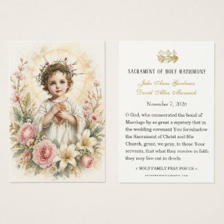 Sacred Heart of Jesus Wedding Prayer Holy Card
