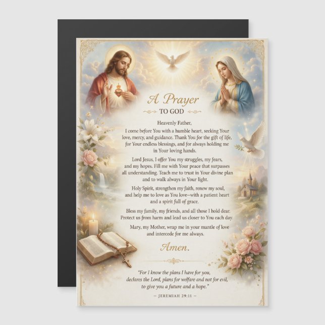 Sacred Prayer to God Devotional Artwork (Frente/Verso)