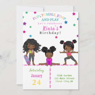 Sacudir, Tumble, Jump & Play Diverse Bday Convite