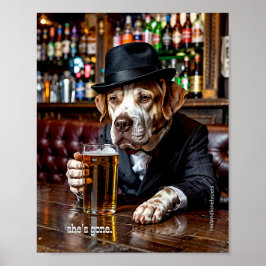 Sad and Lonely Pets Poster Print "She's Gone"