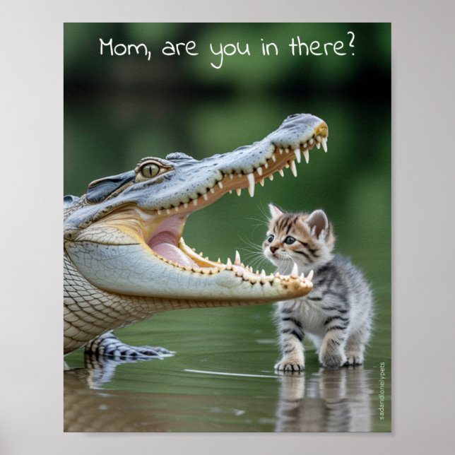 Sad Lonely Pets Poster Print: Mom Are You in There (Frente)