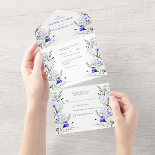 Sade Do Casamento Floral Real De Marfim Azul
