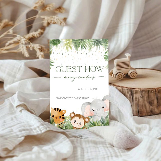 Safari Animais Adivinham Quantos Cartões De Jogo C (Criador carregado)