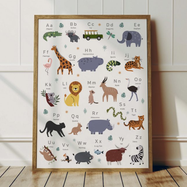 Safari Animal Alphabet ABC Poster Kids Room Decor (Criador carregado)