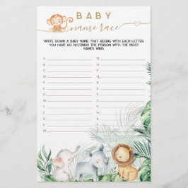 Safari Baby Animal Greenery Bebê jogo de raça