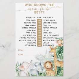 Safari Bebê Animal Greenerescente jogo de Chá de f