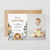 Safari Bebês Primeiro Cartões de agradecimentos de