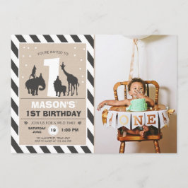 Safari Birthday Convite Zoo Selva Selvagem Selvage