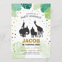 Safari Birthday Convite Zoo Selva Selvagem Selvage