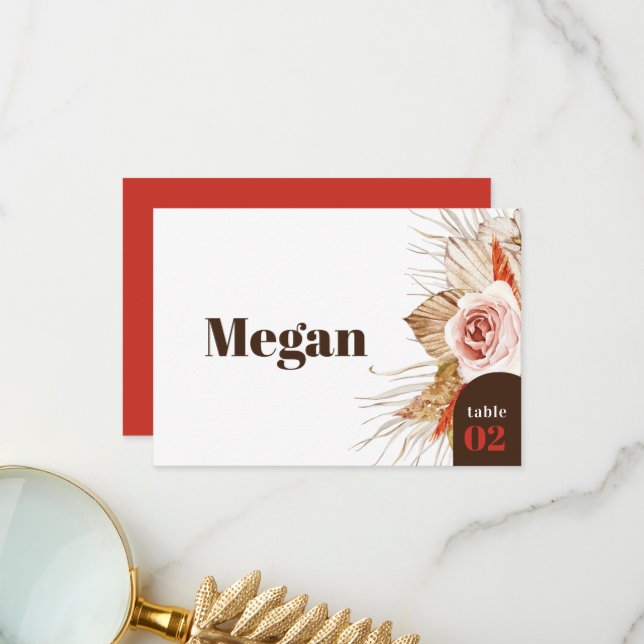 Safari Desert Boho Flores De Casamento Cartão Esco (Frente/Verso In Situ)