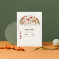 Safari Desert Boho Flowers Casamento RSVP