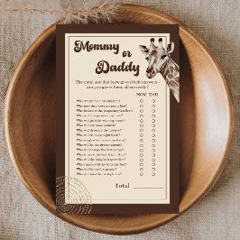 Safari Giraffe - Jogo de Mamãe ou Chá de fraldas