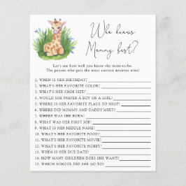 Safari Giraffe - Quem conhece melhor as Mamães