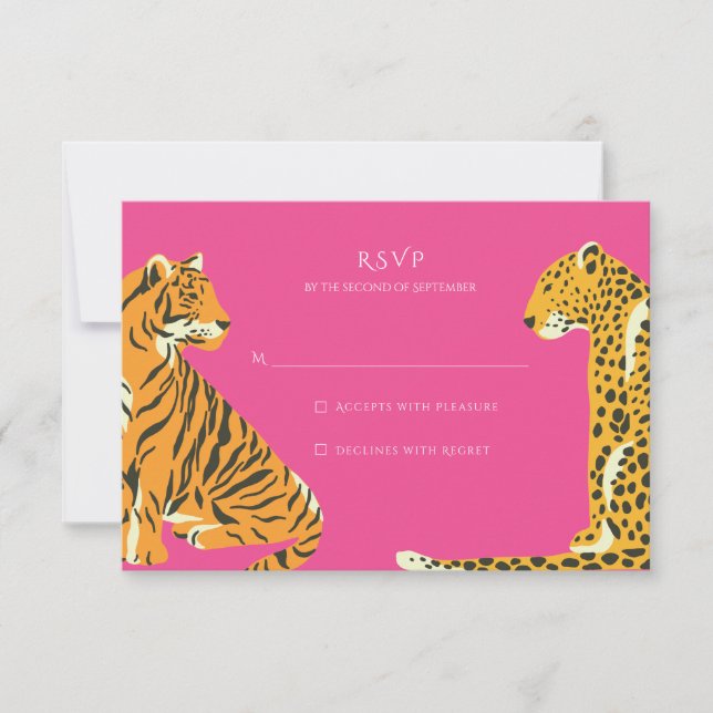 Safari Jungle Animal Wedding RSVP (Frente)