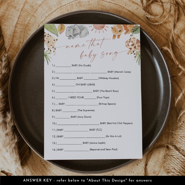 SAFARI - Nomear Esse Cartão De Jogo De Bebê (Criador carregado)