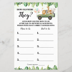 Safari Quantos Anos Tinham O Cartão De Jogo De Chá