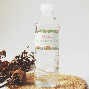 Safari Selvagem Um Rótulo De Garrafa De Água De An