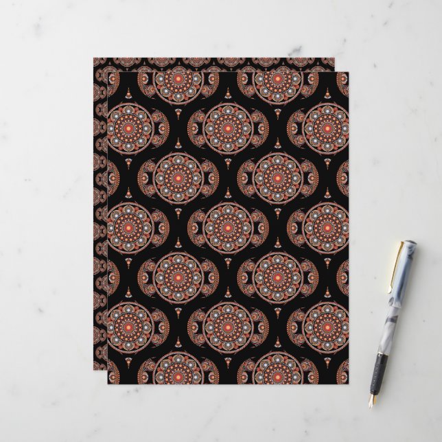 Safari Sunset Bohemian Star Fall Mandala Retro 70s (Frente/Verso In Situ)
