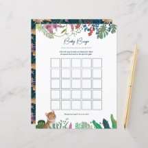 Safari Tiger - Jogo do Chá de fraldas Bingo