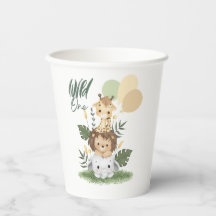 Safari Wild One Baby Paper Cups