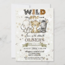 Safari Wild One primeiro aniversario Convite de fe