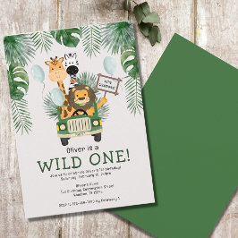 Safari Wild One primeiro aniversario Convite de fe