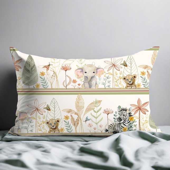 Safari Zebra Elefante Lion Foliage Baby Boy (Criador carregado)