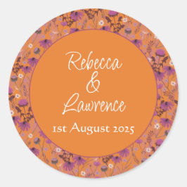 Saffron Sky Wildflower - autocolante redondo