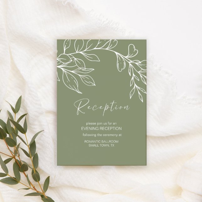 Sage Boho Green Flowers - Cartão de Casamento (Criador carregado)