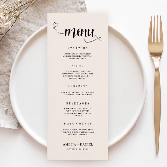 Sage Boho Menu Cartões Modelo (Sage Boho Wedding Menu Cards Template)
