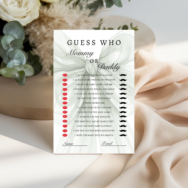 Sage Bow Mommy or Daddy Shower Game (Criador carregado)