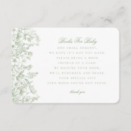 Sage Chinoiserie Livros para Convite para Bebê Ins