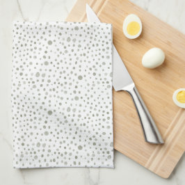 Sage Confetti Watercolor Dots Kitchen Toalha