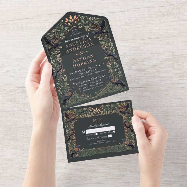 Sage de Casamento Floral de Raven Gothic Encantado (Tearaway)