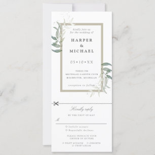Sage deixa convite de casamento w rsvp anexado