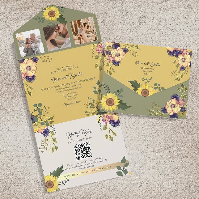 Sage e Girassol Amarelo Casamento (Criador carregado)