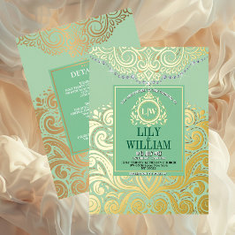 Sage Elegant Artdeco Diamond Monograma Dourado