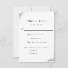 Sage Elegante, verde com ou sem placa RSVP de refe